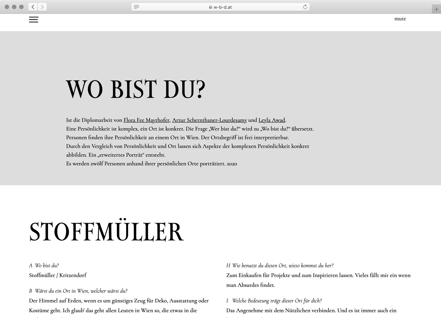 Screenshot of Website (w-b-d.at)